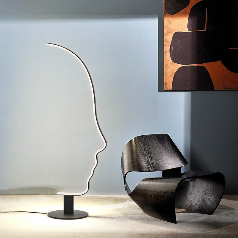 Facial Profile Sculptural Floor Lamp