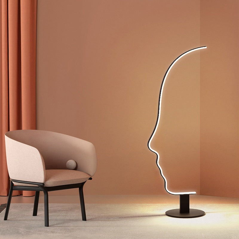 Facial Profile Sculptural Floor Lamp