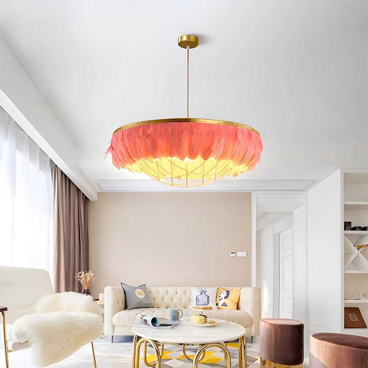 Antizer Feather Bird’s Nest Lamp for Bedroom Living Room