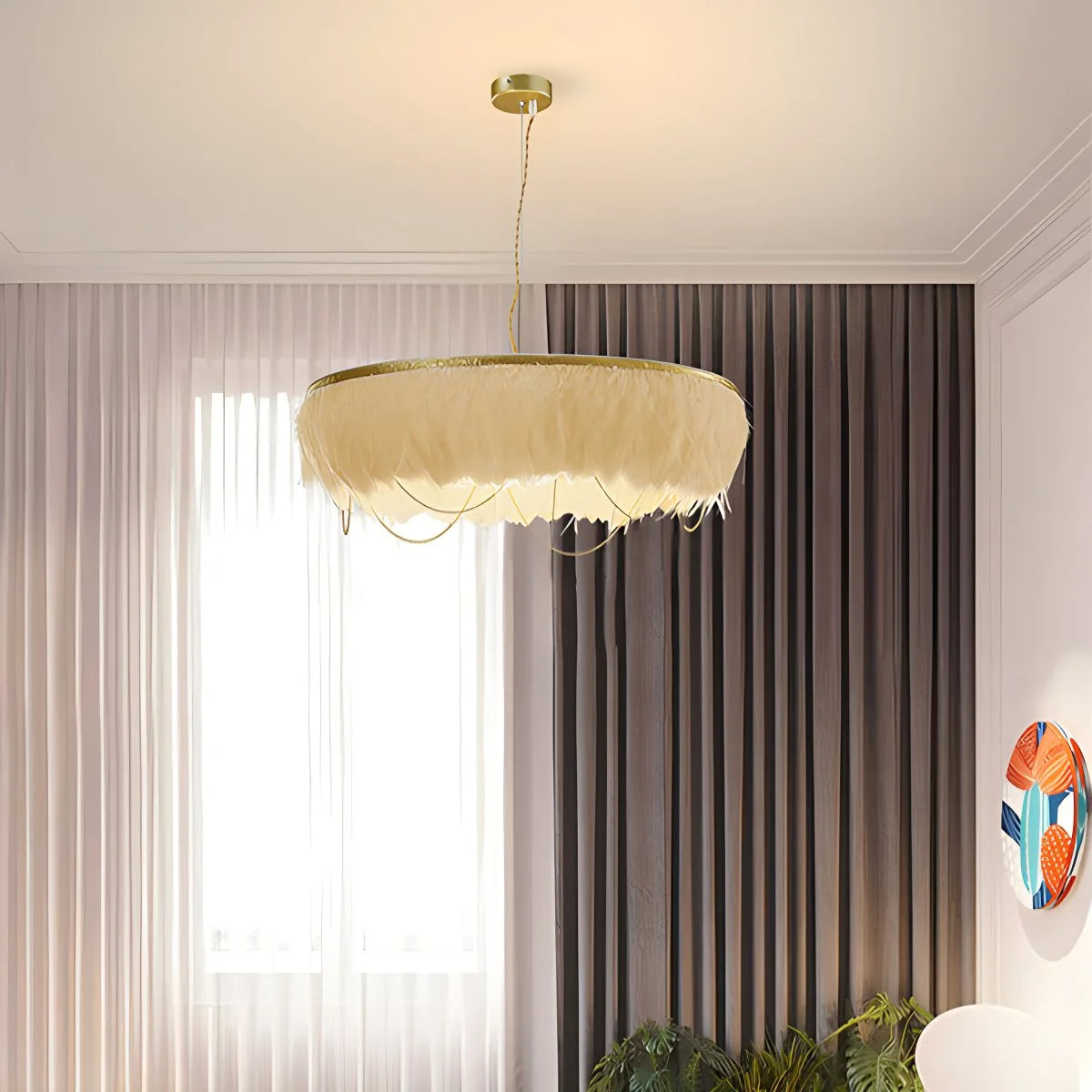 Antizer Feather Bird’s Nest Lamp for Bedroom Living Room