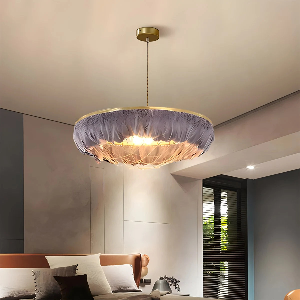 Antizer Feather Bird’s Nest Lamp for Bedroom Living Room