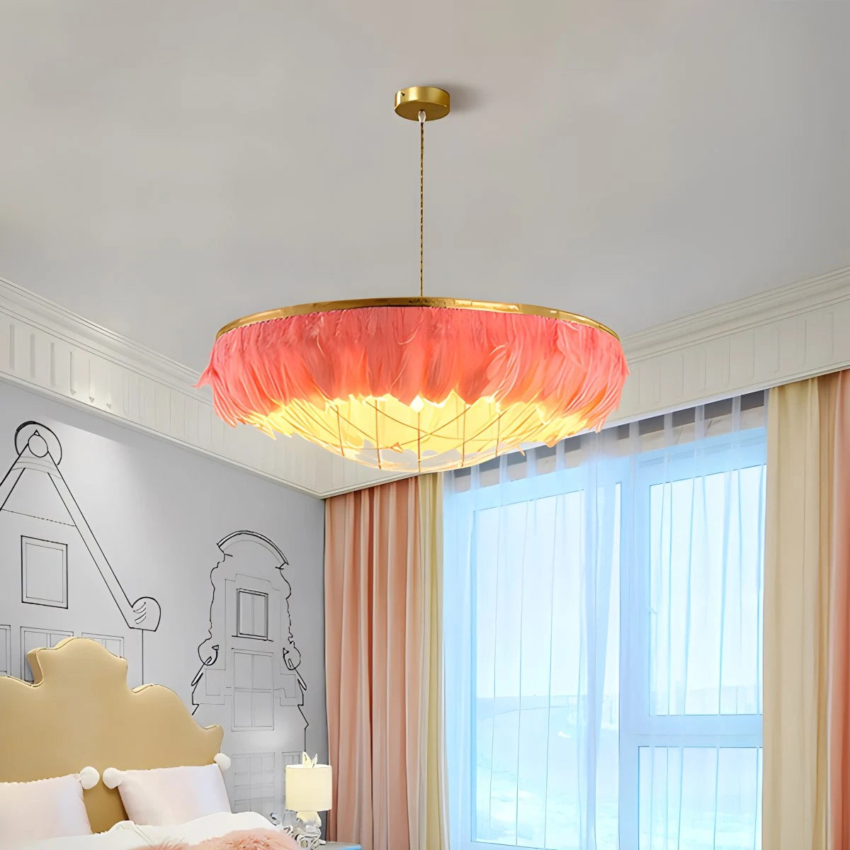 Antizer Feather Bird’s Nest Lamp for Bedroom Living Room