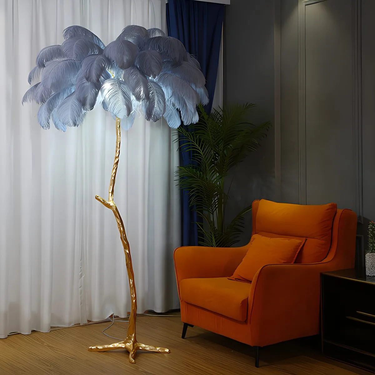 Feather Palm Tree Floor Lamp