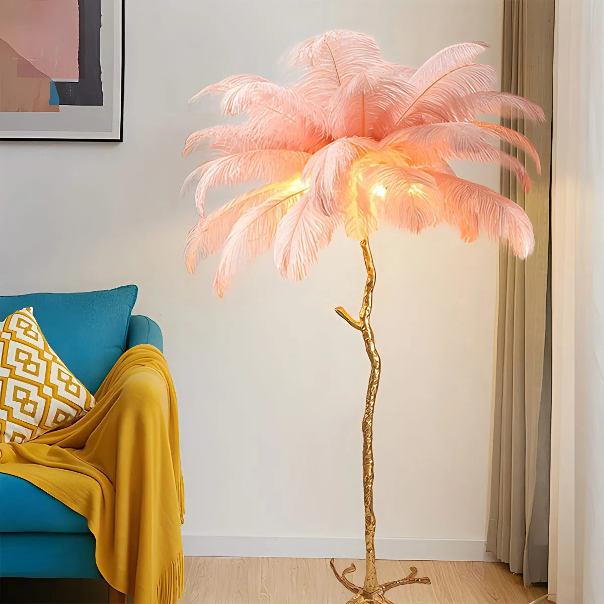 Feather Palm Tree Floor Lamp