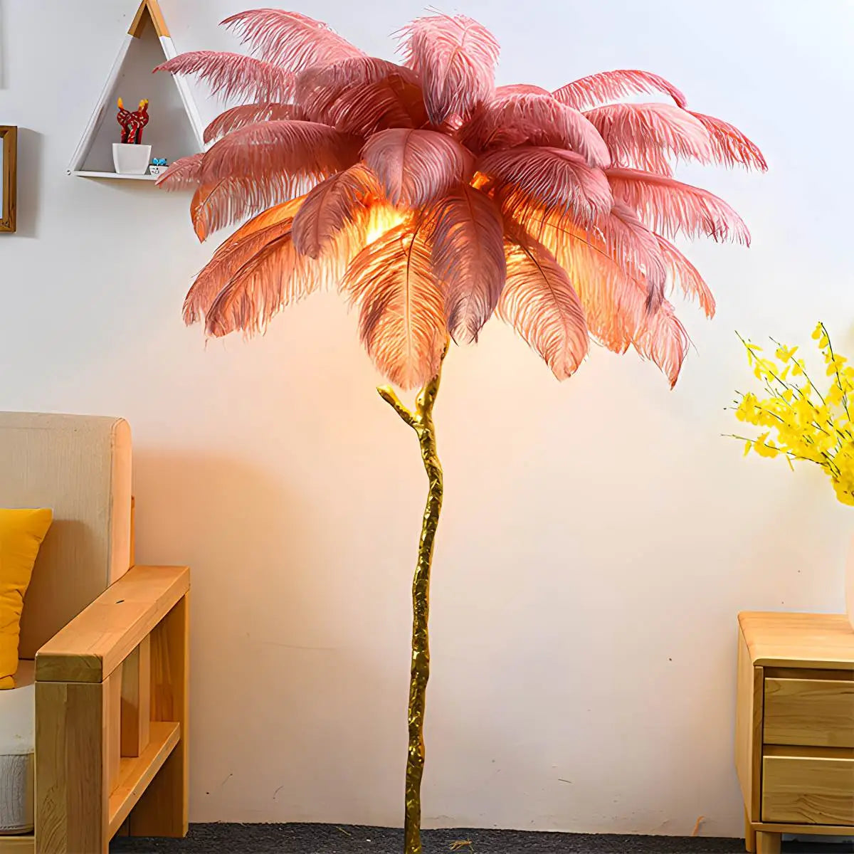 Feather Palm Tree Floor Lamp