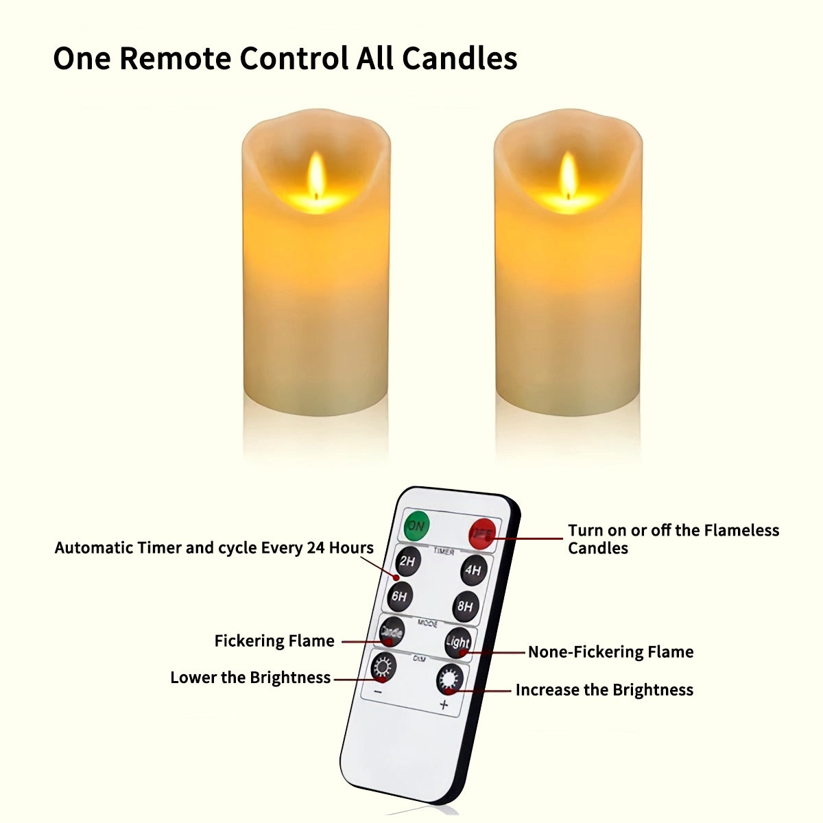 Battery Flameless Candles-2 Pack Set