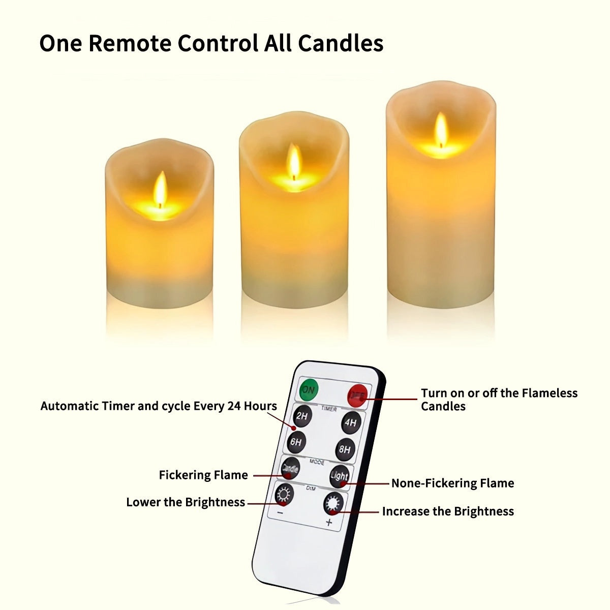 Battery Flameless Candles-3 Pack Set