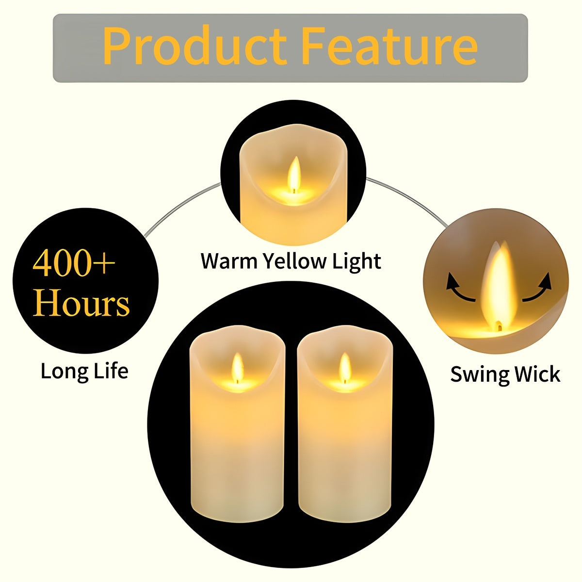 Battery Flameless Candles-3 Pack Set