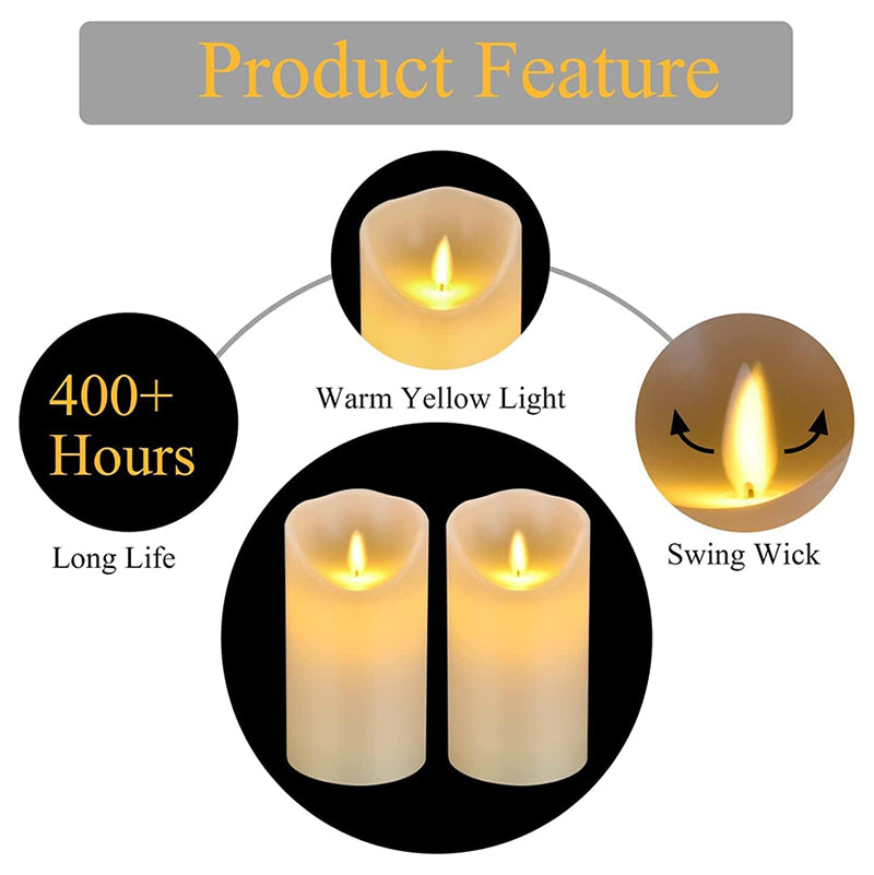 Battery Flameless Candles-2 Pack Set