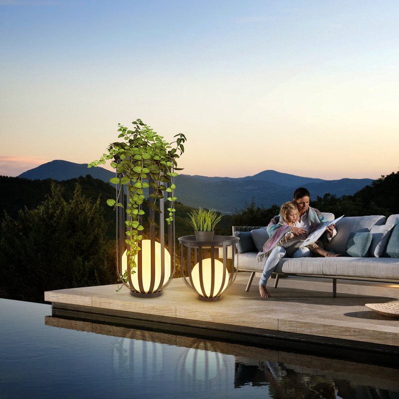 Antizer Solar Flower Stand Outdoor Floor Lamp