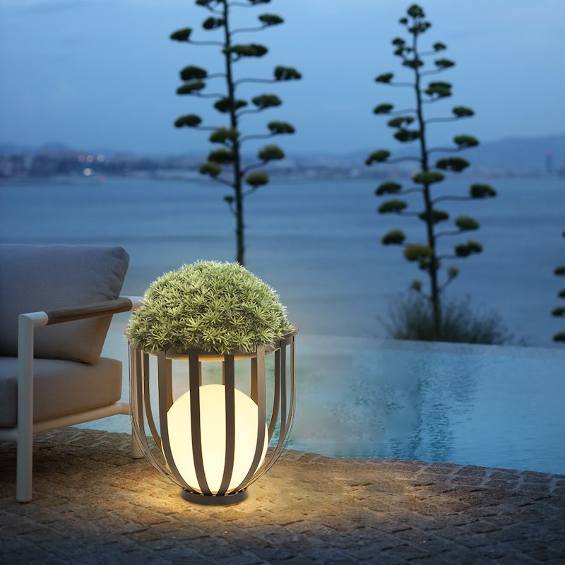 Antizer Solar Flower Stand Outdoor Floor Lamp