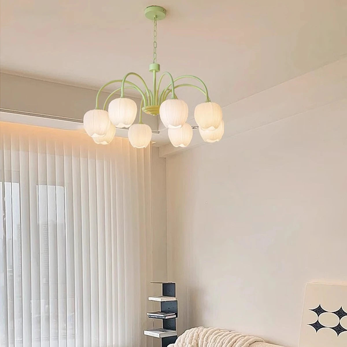 Antizer French Romance Tulip Matcha Chandelier