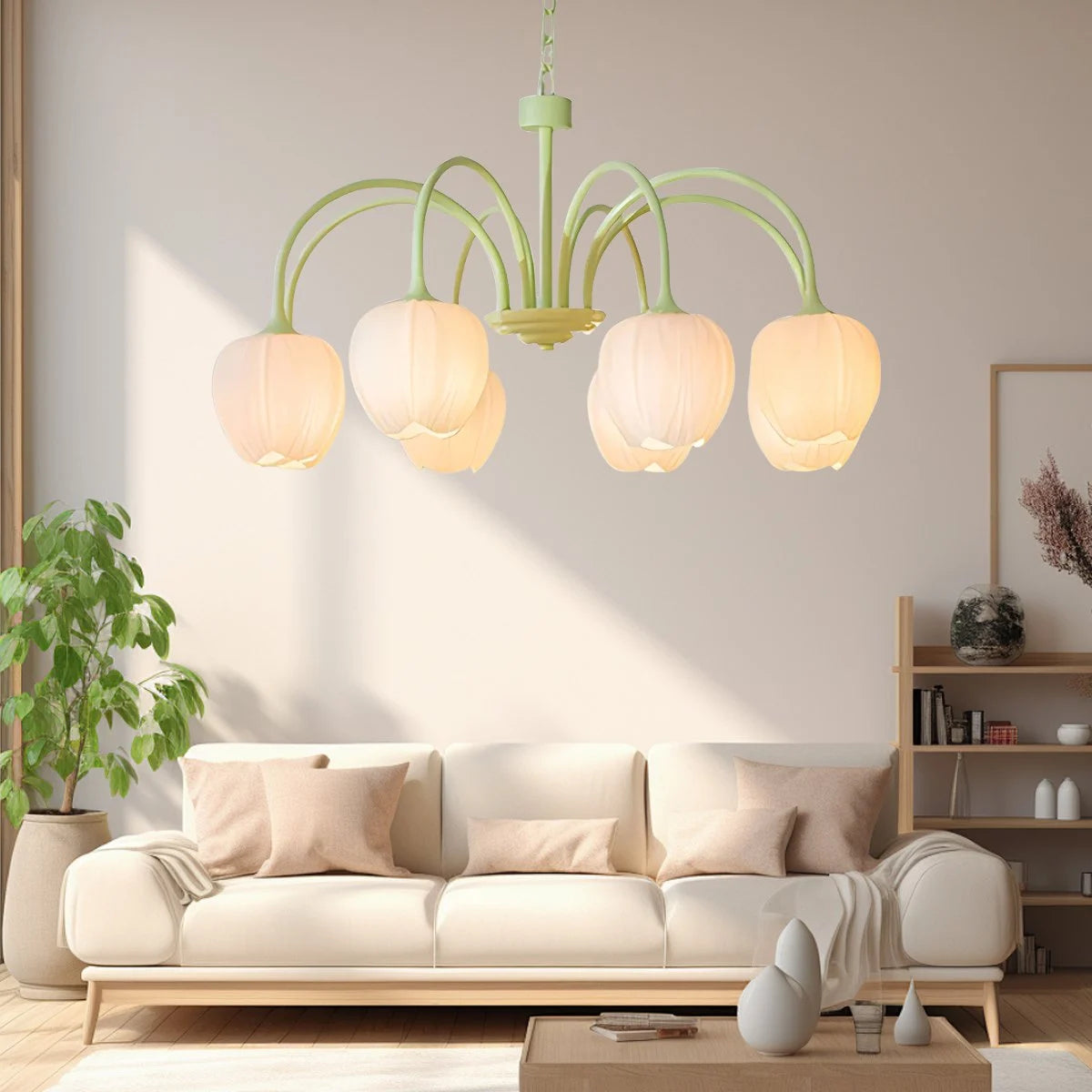 Antizer French Romance Tulip Matcha Chandelier