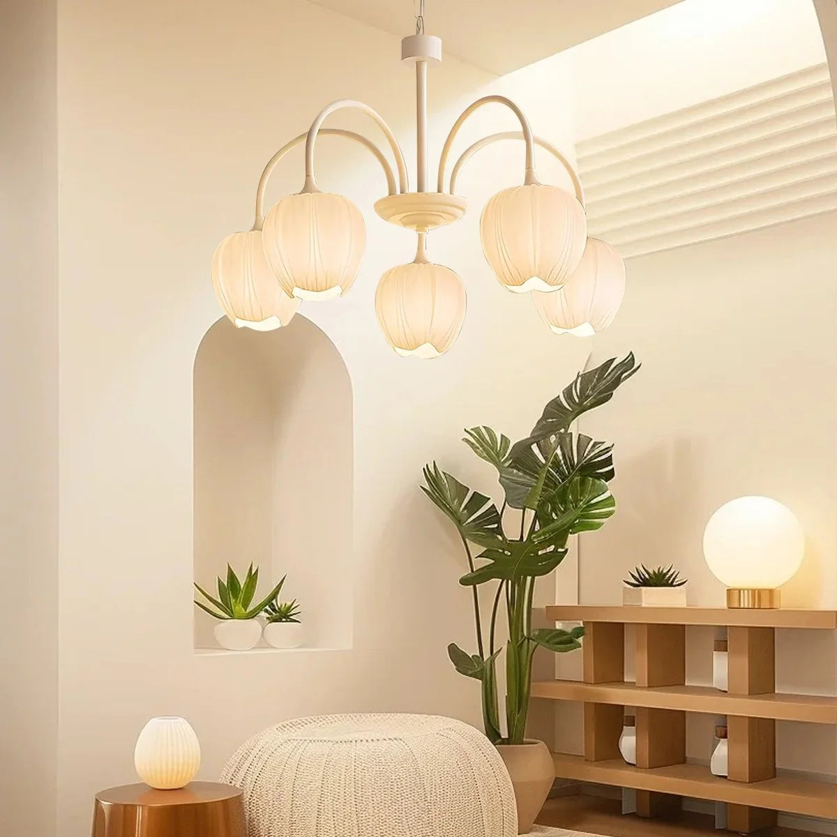 Antizer French Romance Tulip Matcha Chandelier