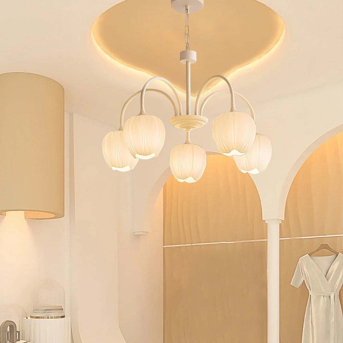 Antizer French Romance Tulip Matcha Chandelier
