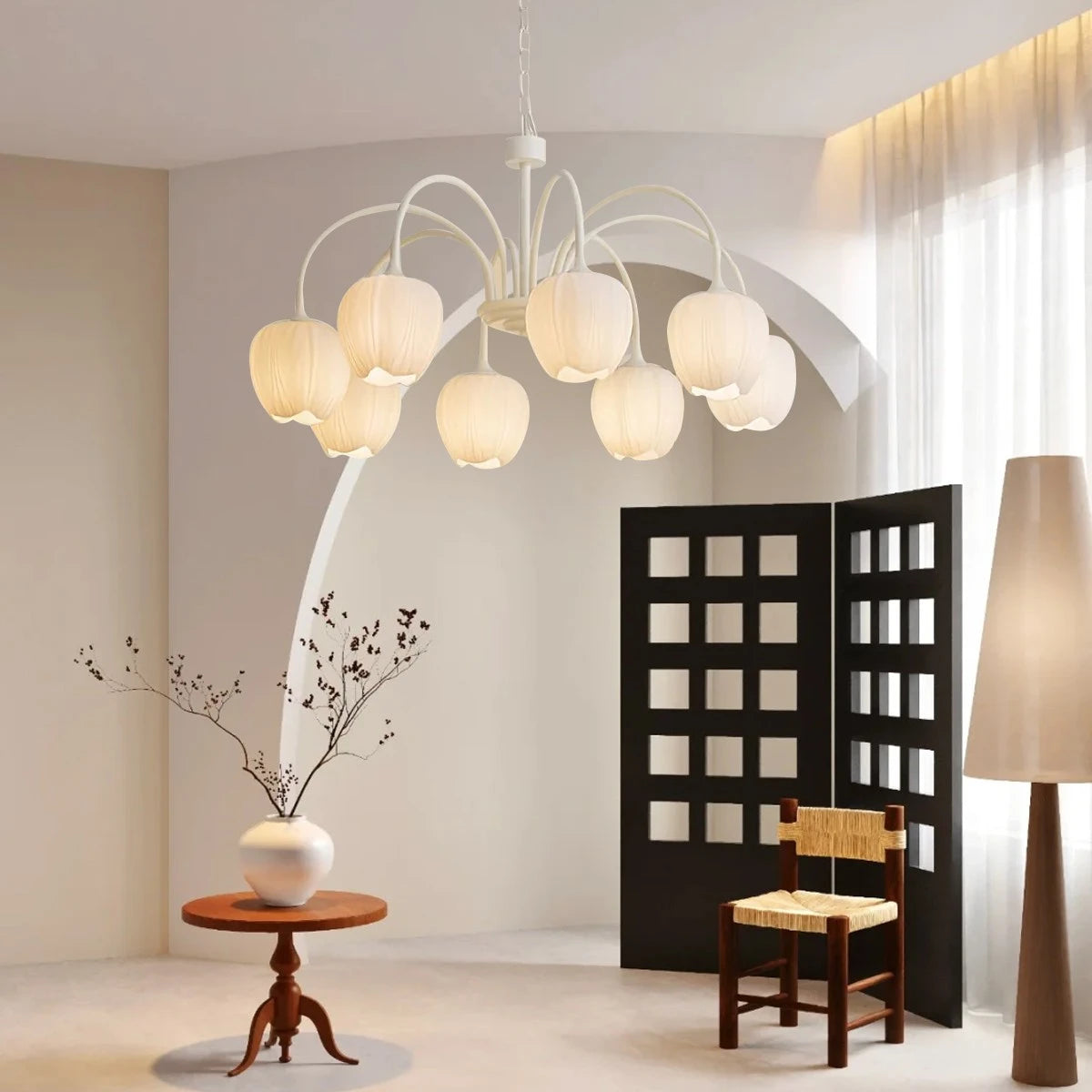 Antizer French Romance Tulip Matcha Chandelier