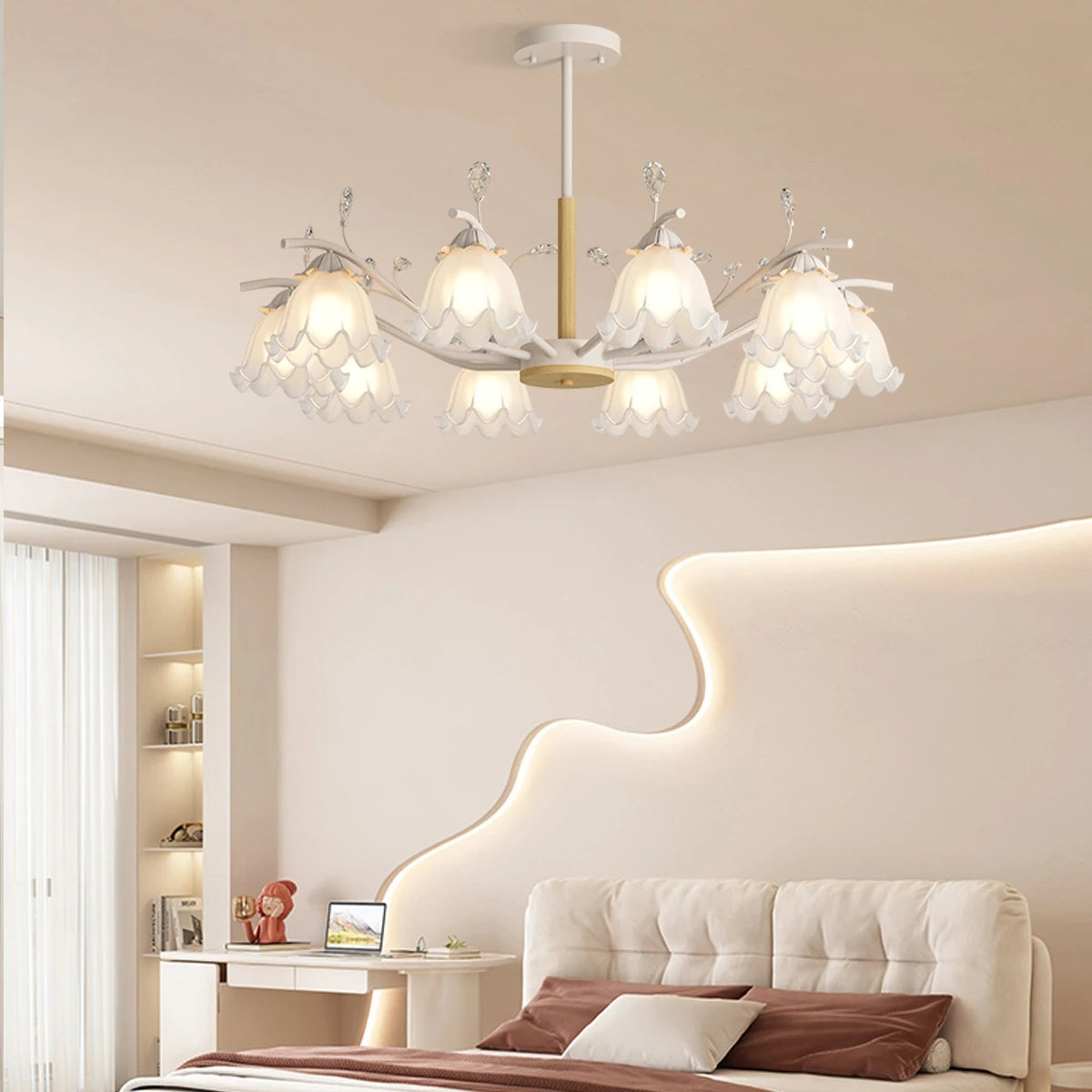 Antizer Creative Lily of the Valley Flower Chandelier