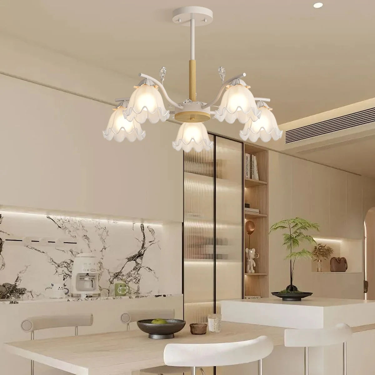 Antizer Creative Lily of the Valley Flower Chandelier