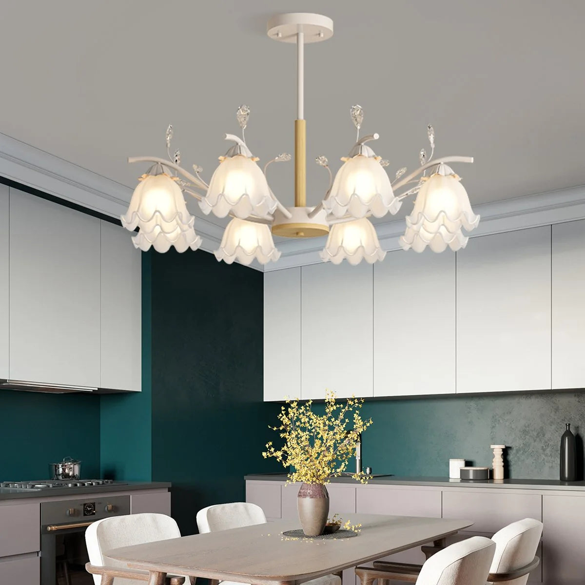 Antizer Creative Lily of the Valley Flower Chandelier