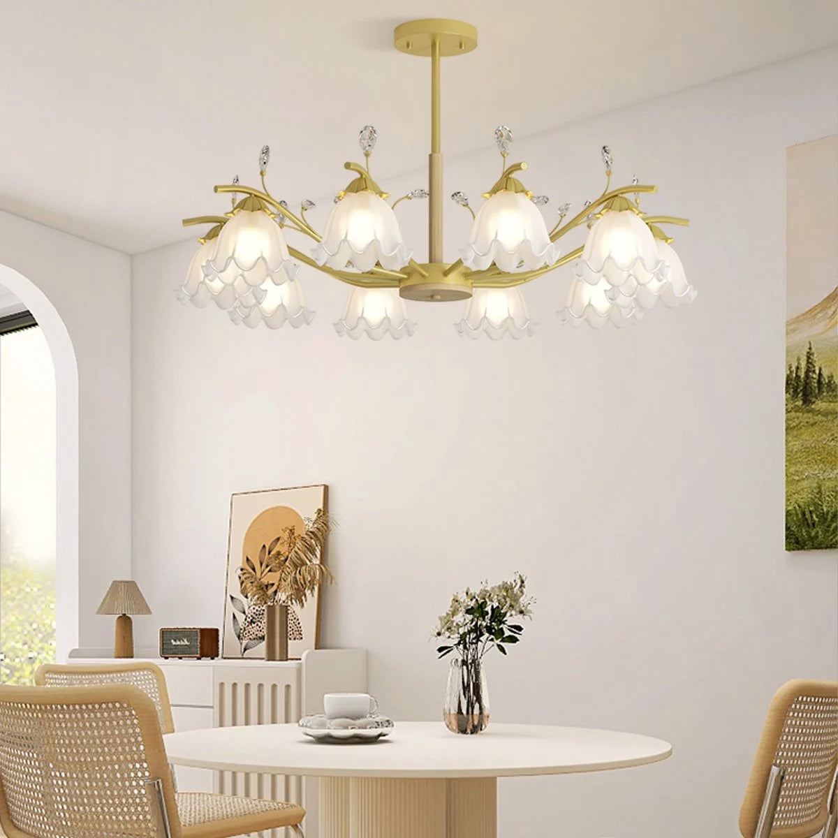 Antizer Creative Lily of the Valley Flower Chandelier