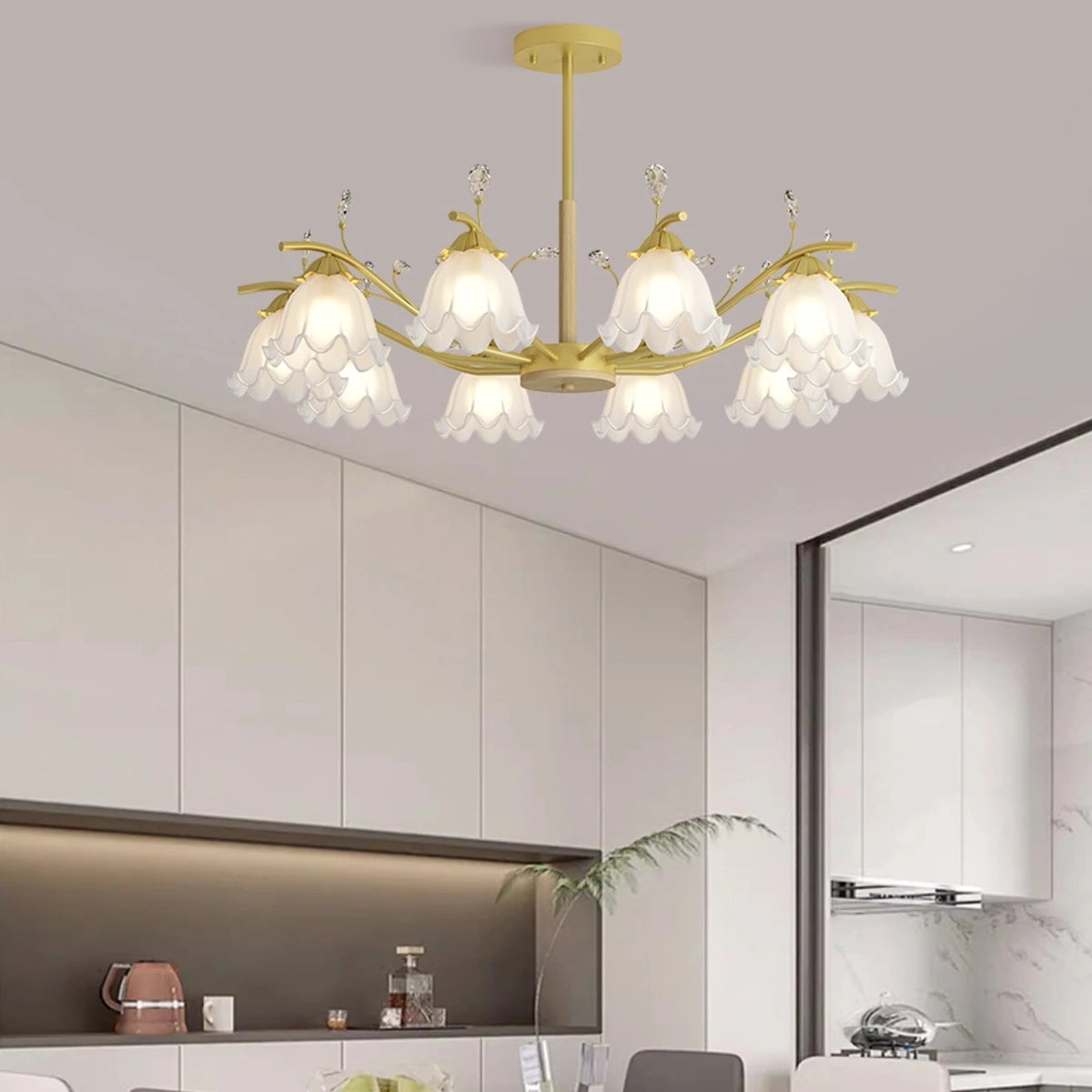 Antizer Creative Lily of the Valley Flower Chandelier