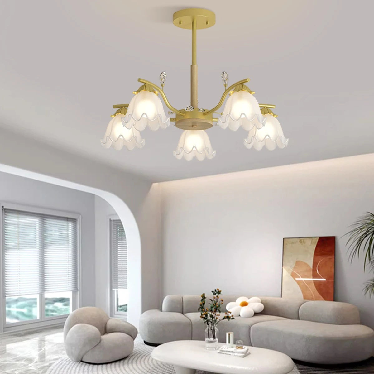 Antizer Creative Lily of the Valley Flower Chandelier