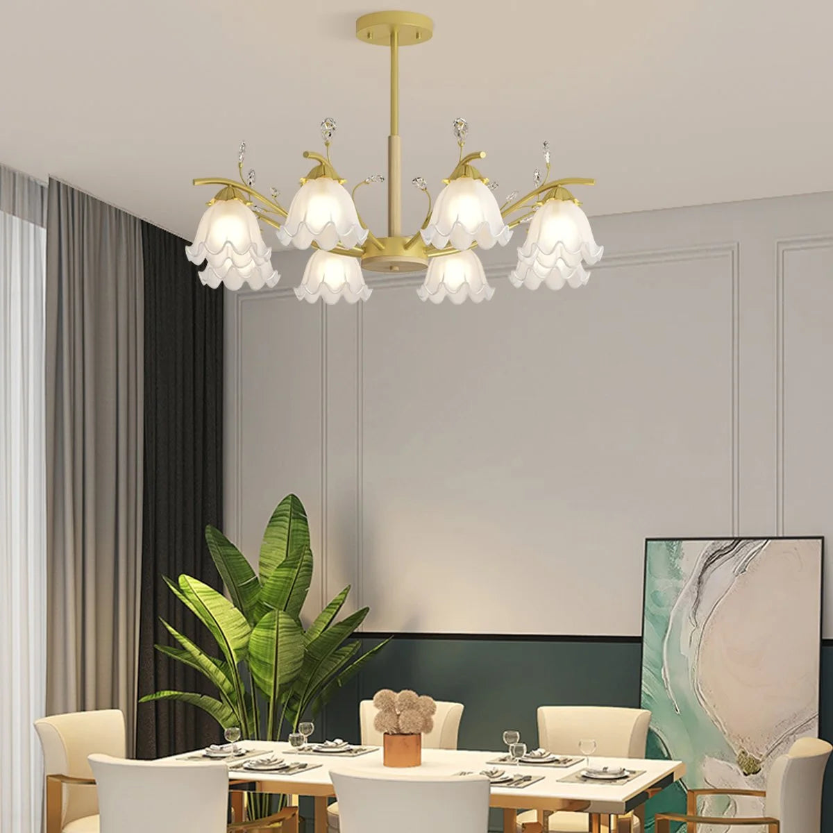 Antizer Creative Lily of the Valley Flower Chandelier