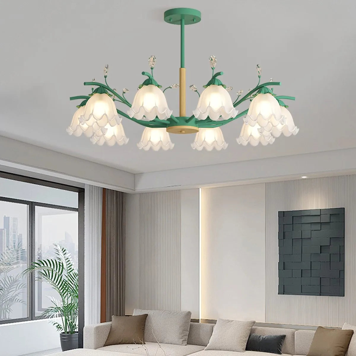 Antizer Creative Lily of the Valley Flower Chandelier