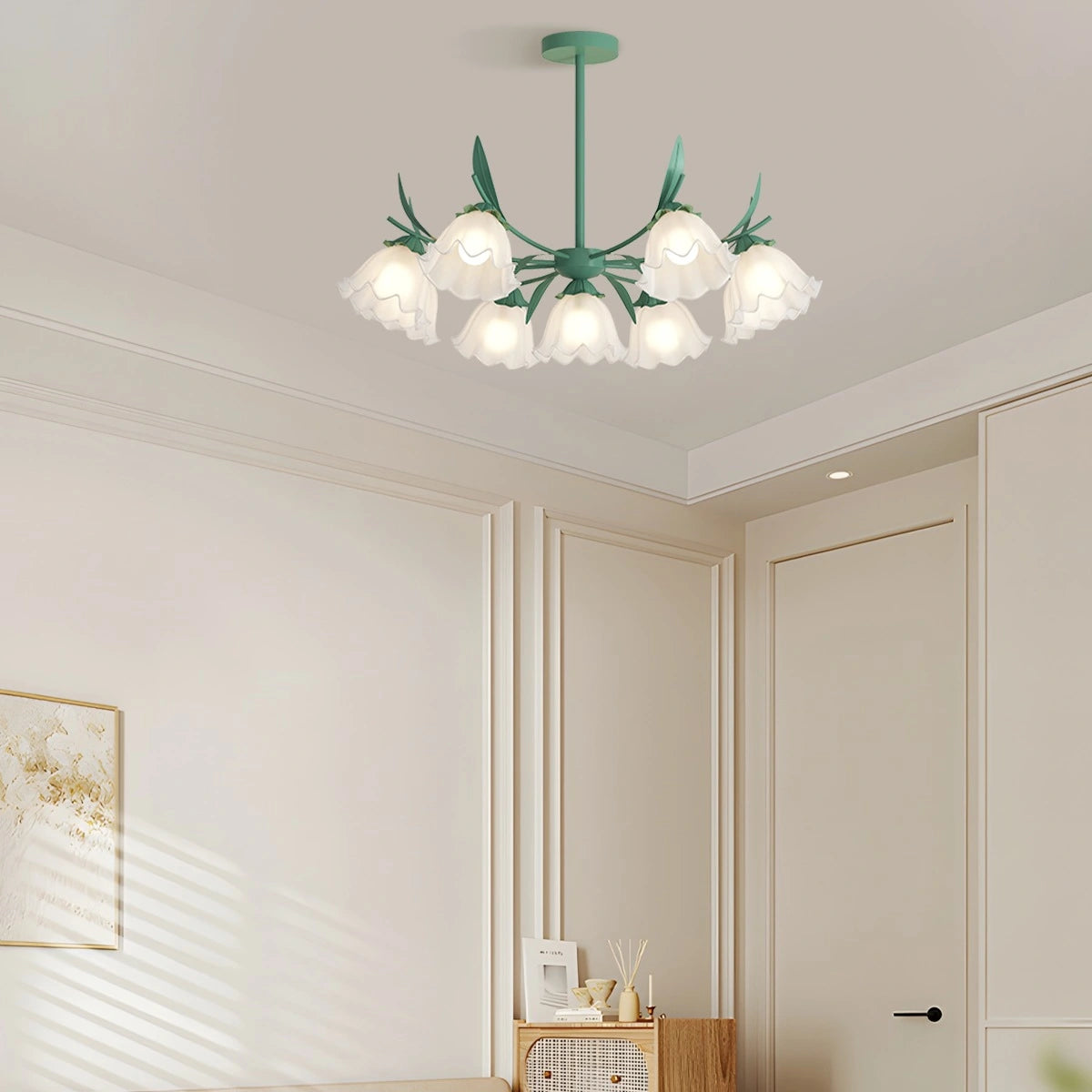 French Vintage Lily of the Valley Flower Chandelier