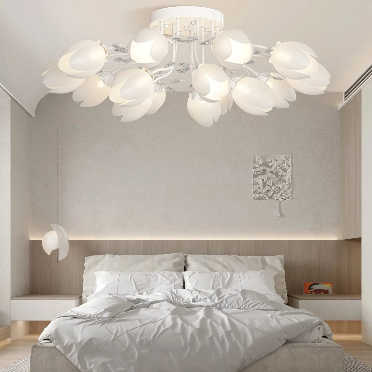 French Pastoral Flower Ceiling Chandelier