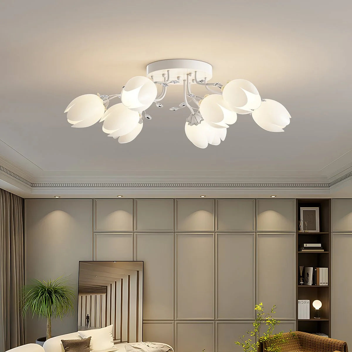 French Pastoral Flower Ceiling Chandelier