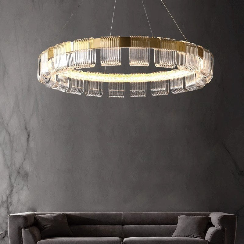 Gold Circular Led Chandelier