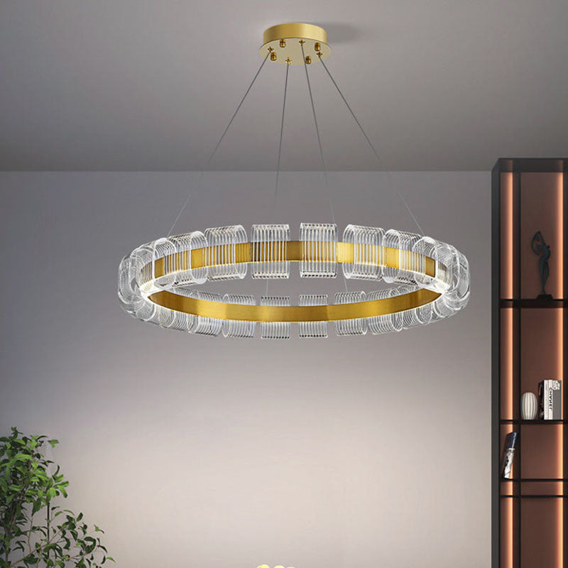 Gold Circular Led Chandelier