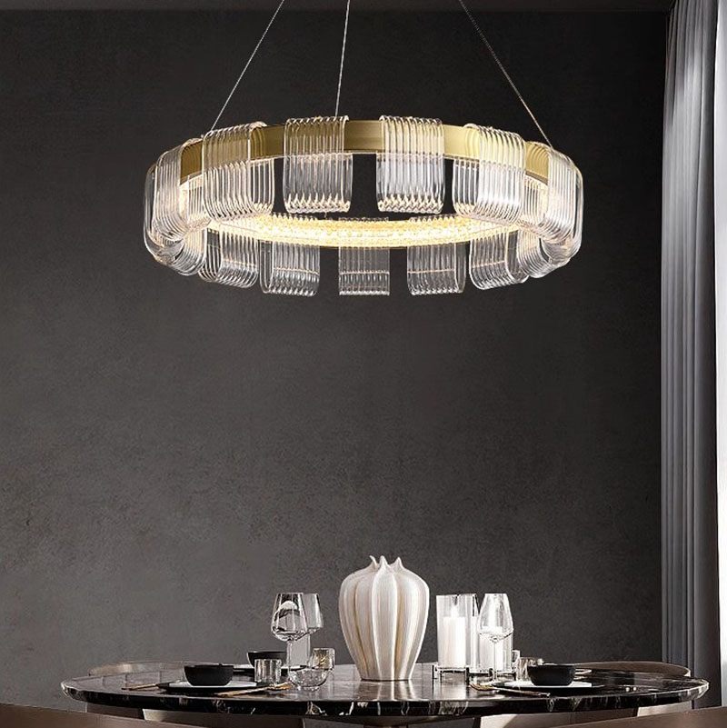 Gold Circular Led Chandelier