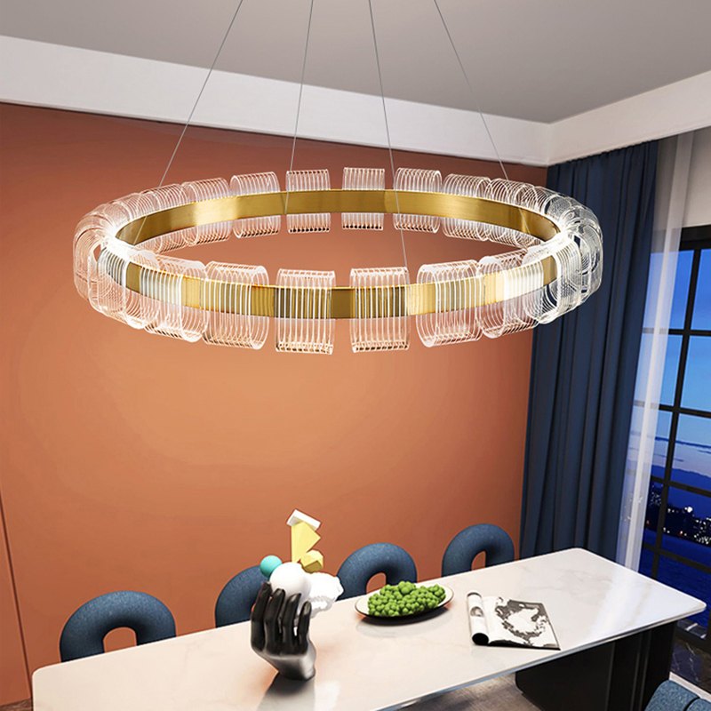 Gold Circular Led Chandelier