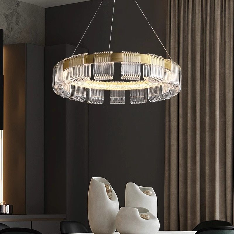 Gold Circular Led Chandelier