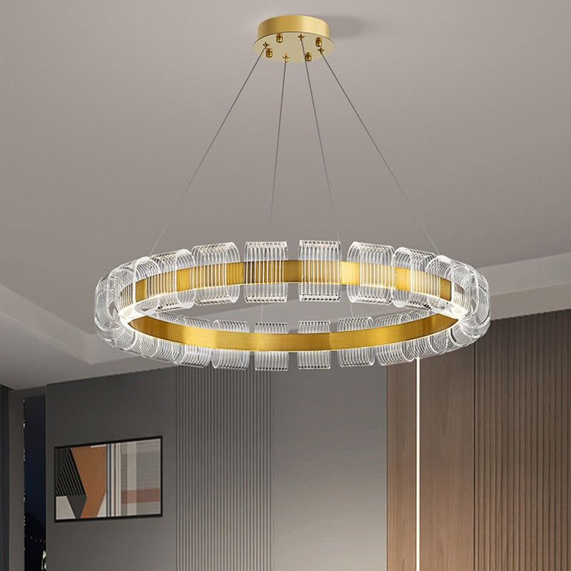 Gold Circular Led Chandelier