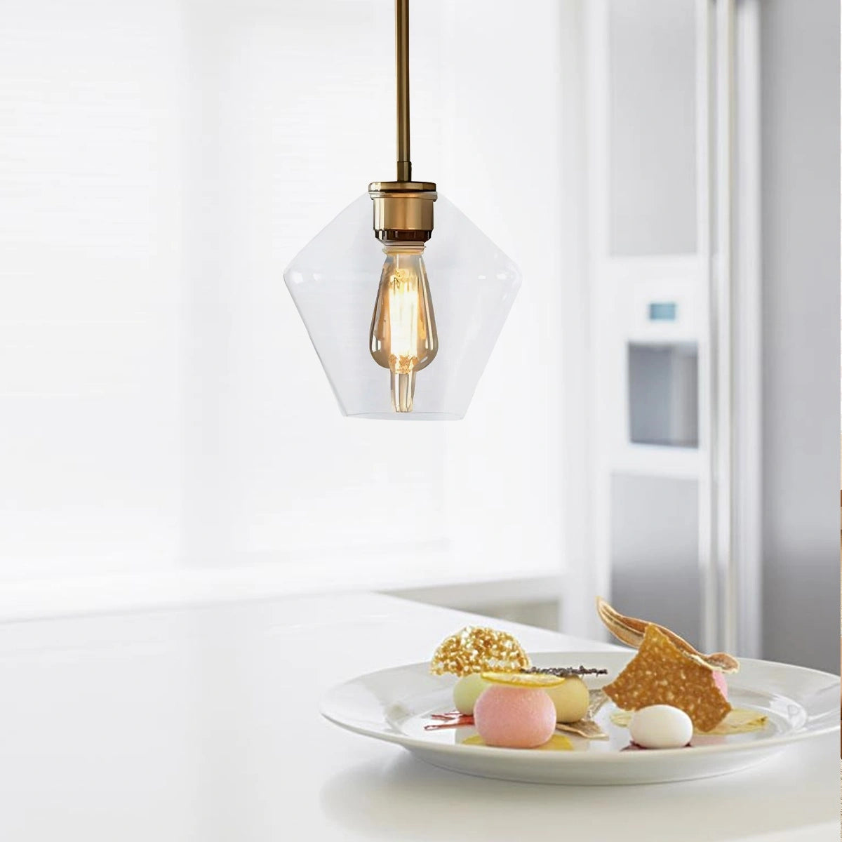 Antizer Hailie Clear Glass Pendant Light for Kitchen