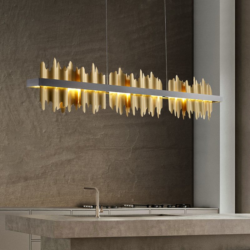 Iceberg Linear Chandelier-Black & Gold