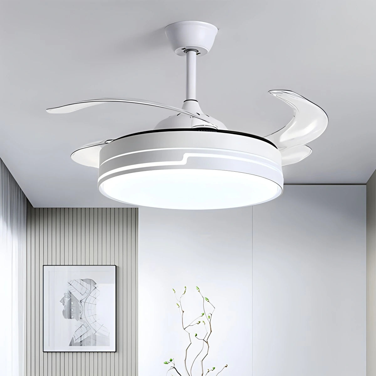 Remote Minimalist Hugger Ceiling Fan