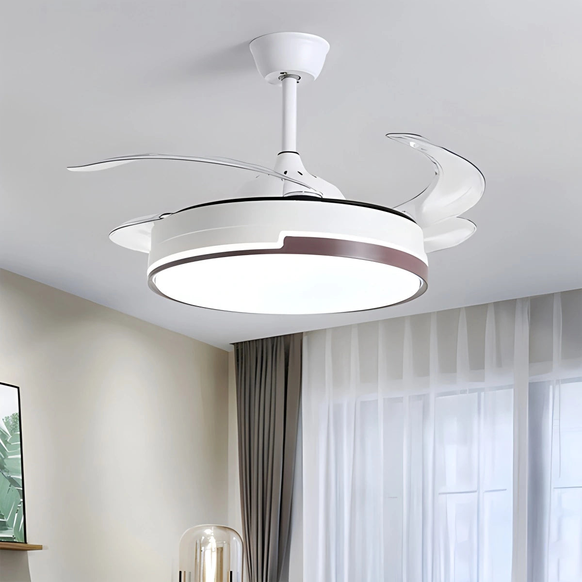 Remote Minimalist Hugger Ceiling Fan