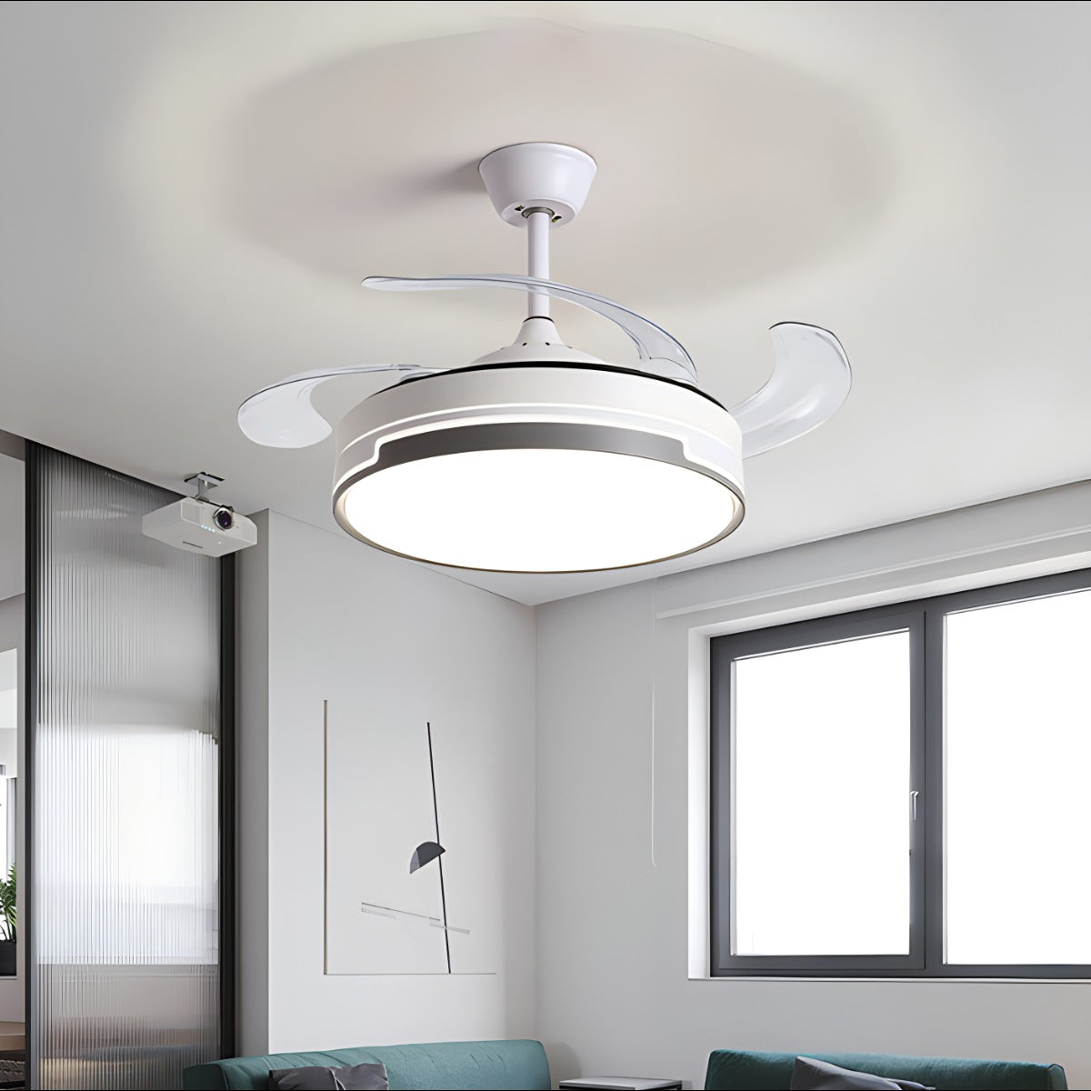 Remote Minimalist Hugger Ceiling Fan