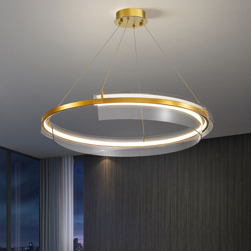 Iron Acrylic Circular Chandelier