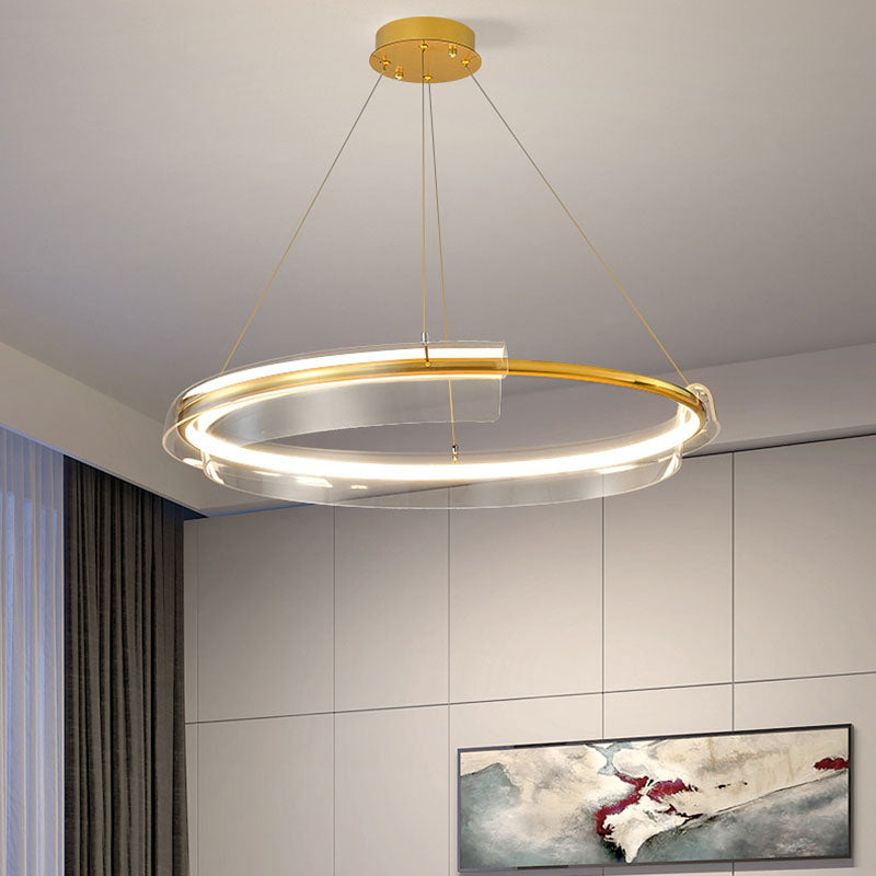 Iron Acrylic Circular Chandelier