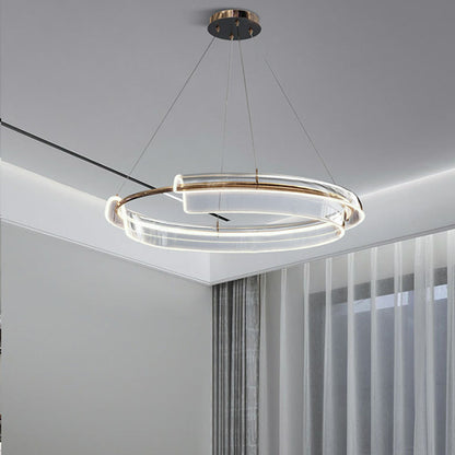 Antizer Iron Acrylic Circular Chandelier for Living Room