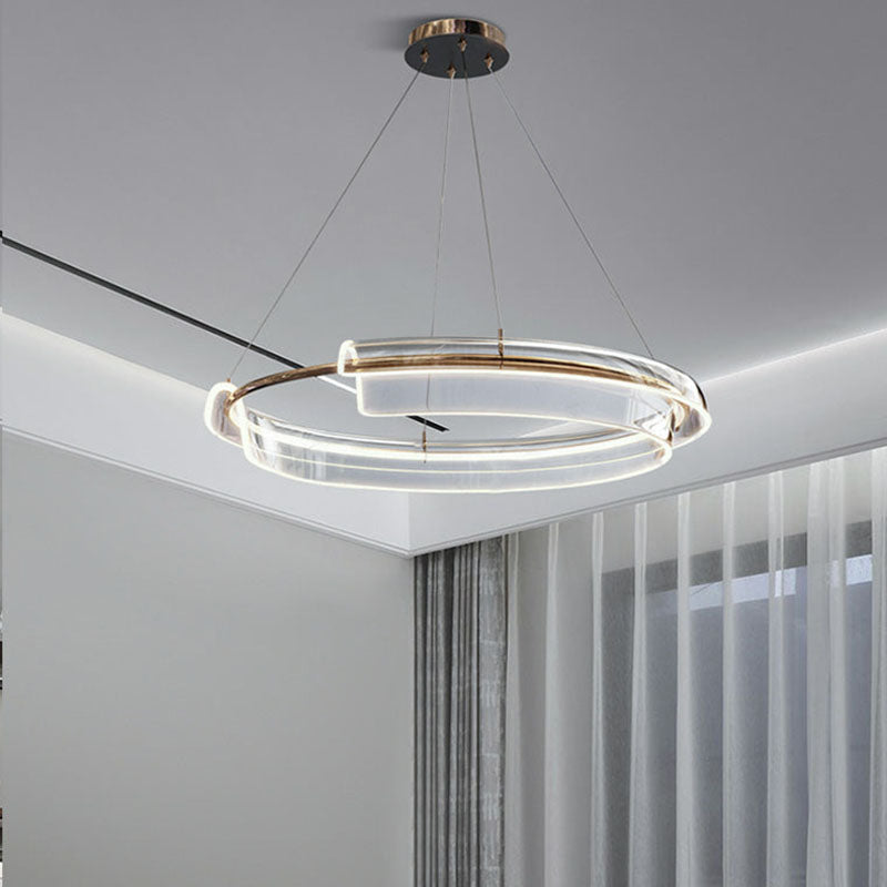 Iron Acrylic Circular Chandelier