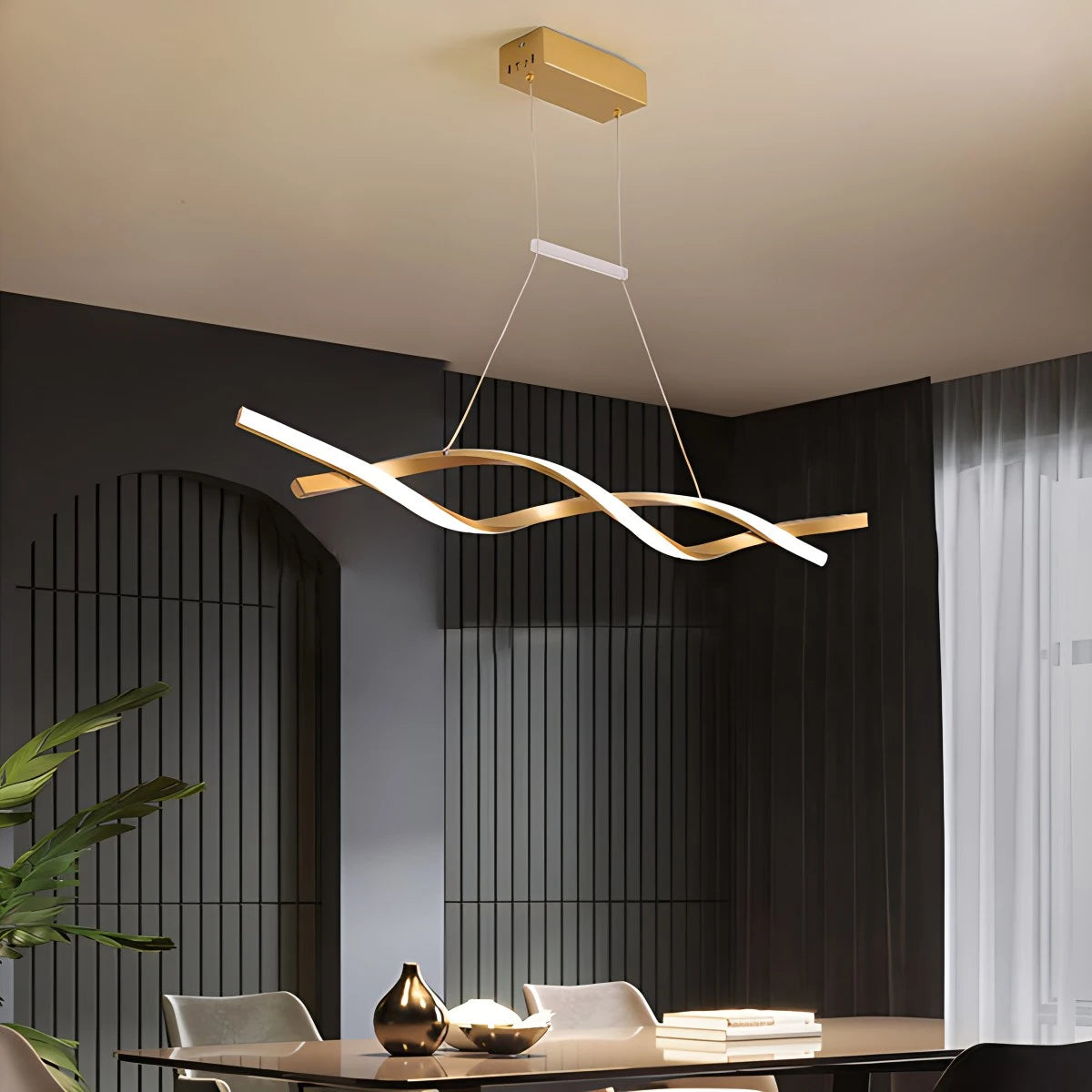 LED Linear Wave Chandelier