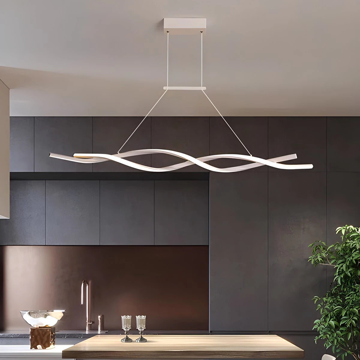 LED Linear Wave Chandelier