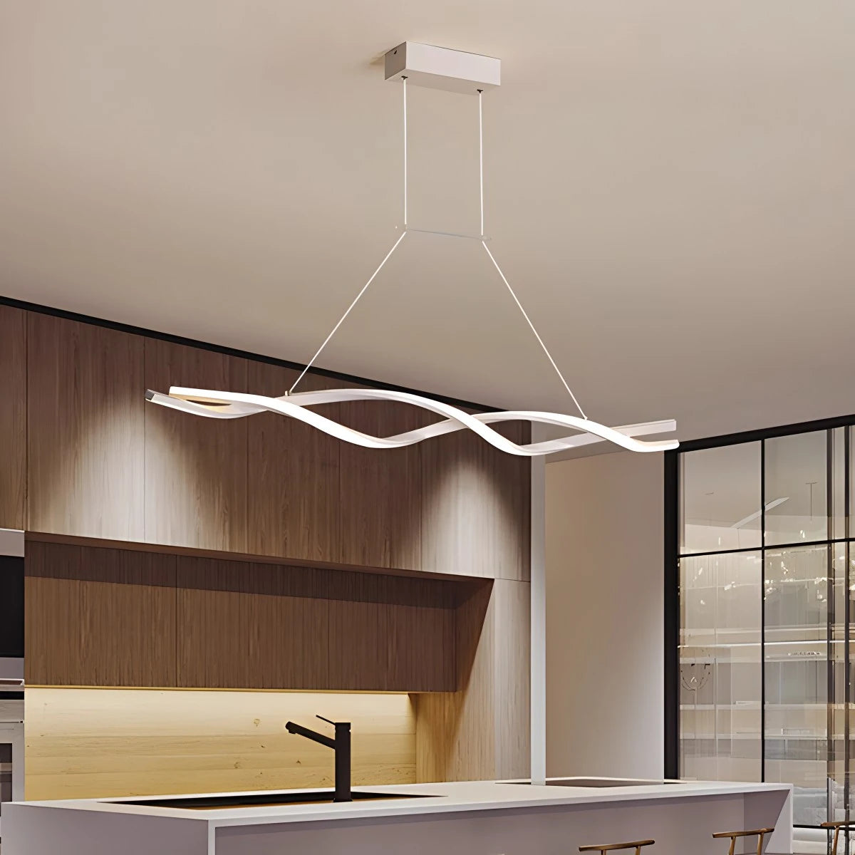 LED Linear Wave Chandelier