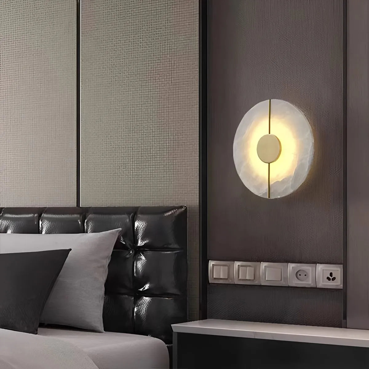 Antizer Light Luxury All Copper Spanish Alabaster Wall Light